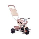 Smoby -Tricycle evolutif enfant Be Fun Confort - Rose - Canne parentale amovible - Repose-pieds retractable