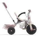 Tricycle Pour  Enfant Smoby -Tricycle évolutif enfant Be Fun Confort - Rose - Canne parentale amovible - Repose-pieds rétractable