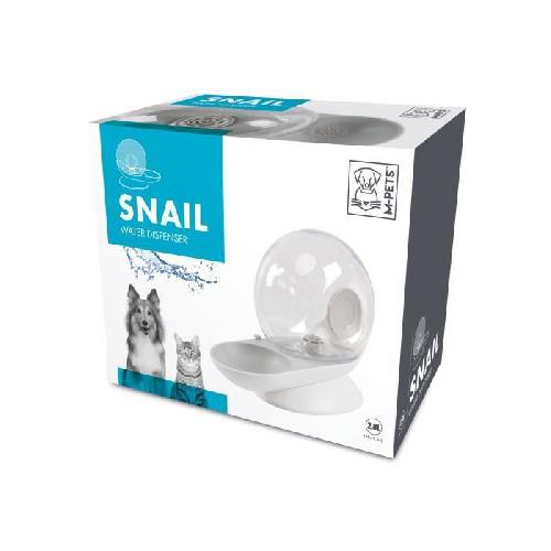 Distributeur D'aliment SNAIL Distributeur d'eau avec filtre - 2800 ml - Blanc. Gris et Transparent