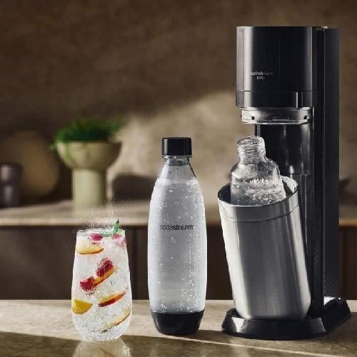 Gazeificateur - Machine A Sodas SODASTREAM Duo - Machine a Eau Pétillante Noire - Pack 2 Bouteille 1L Compatible Lave-Vaisselle + 1 Recharge de Gaz 60L a Clipser