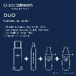 Gazeificateur - Machine A Sodas SODASTREAM Duo - Machine a Eau Pétillante Noire - Pack 2 Bouteille 1L Compatible Lave-Vaisselle + 1 Recharge de Gaz 60L a Clipser