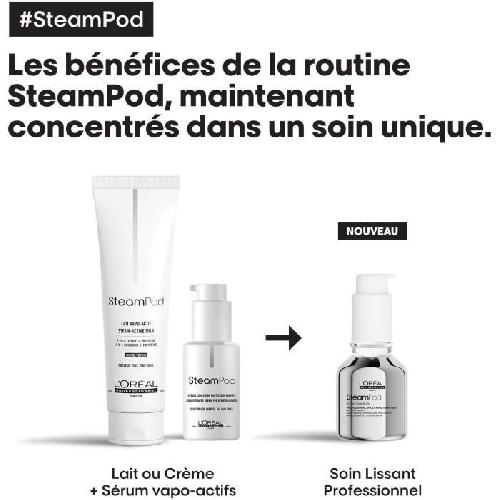 Masque Capillaire - Soin Capillaire Soin Lissant Professionnel pour Steampod L'Oreal Professionnel - Soin thermo-protecteur enrichi en Alpha-silane -50ml