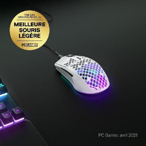 Souris Souris gamer filaire ultra légere - STEELSERIES - AEROX 3 (2022) EDITION SNOW - Blanc