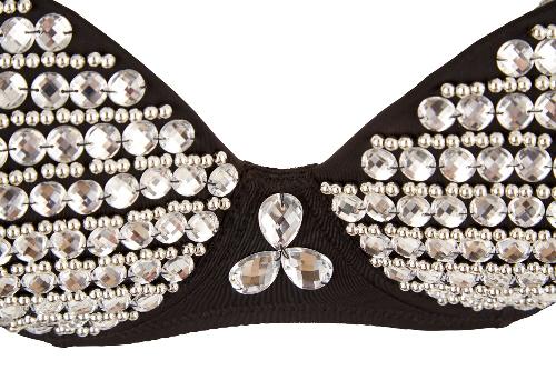 Ensembles Soutien-gorge armatures paillete noir argent 100B
