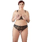 Soutien-gorge et string noir 4XL