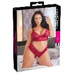 Ensembles Soutien gorge et string ouvert rouges Taille 4XL
