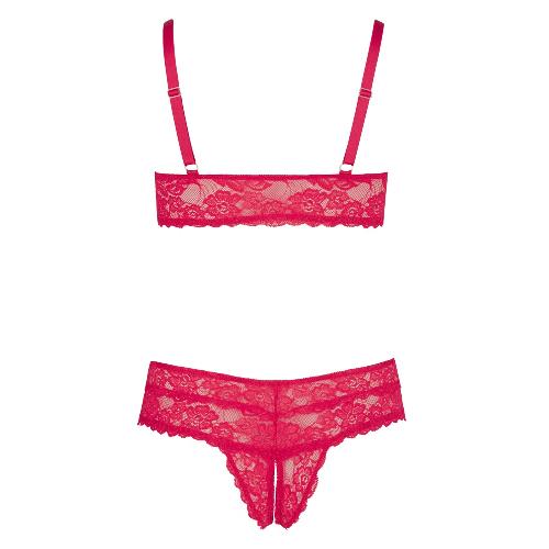 Ensembles Soutien gorge et string ouvert rouges Taille XL