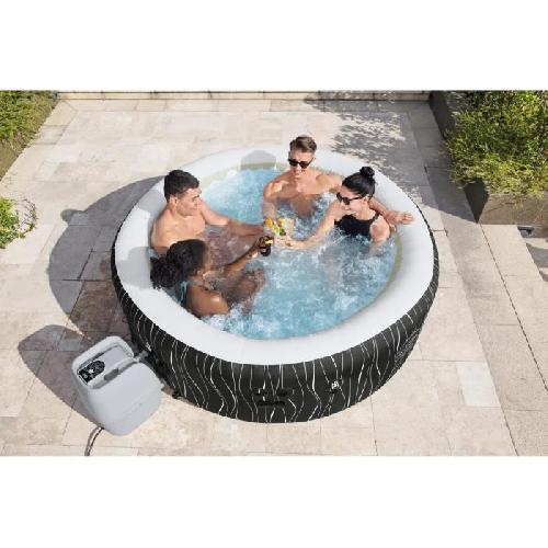 Spa Complet - Kit Spa Spa gonflable BESTWAY - Lay-Z-Spa Hollywood - 196 x 66 cm - 4 a 6 places - Rond -Couverture. pompe. cartouche. diffuseur. LED...-