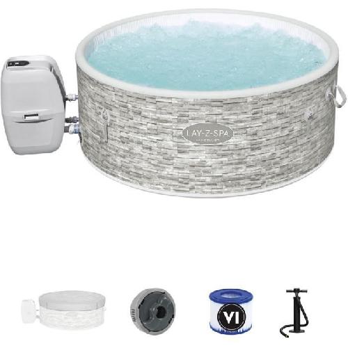 Spa Complet - Kit Spa Spa gonflable BESTWAY - Lay-Z-Spa Vancouver - 155 x 60 cm - 3 a 5 places - Rond