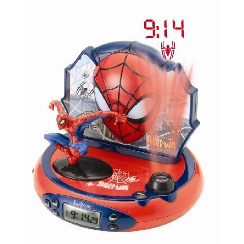 Reveil Enfant SPIDER-MAN - Réveil projecteur avec effets sonores et veilleuse intégrée - LEXIBOOK