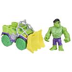 Figurine Miniature - Personnage Miniature Spidey Coffret Camion demolisseur Hulk. vehicule avec figurine de 10 cm. jouets des 3 ans. Spidey et ses Amis Extraordinaires