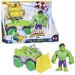 Figurine Miniature - Personnage Miniature Spidey Coffret Camion demolisseur Hulk. vehicule avec figurine de 10 cm. jouets des 3 ans. Spidey et ses Amis Extraordinaires