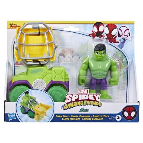 Figurine Miniature - Personnage Miniature Spidey Coffret Camion demolisseur Hulk. vehicule avec figurine de 10 cm. jouets des 3 ans. Spidey et ses Amis Extraordinaires