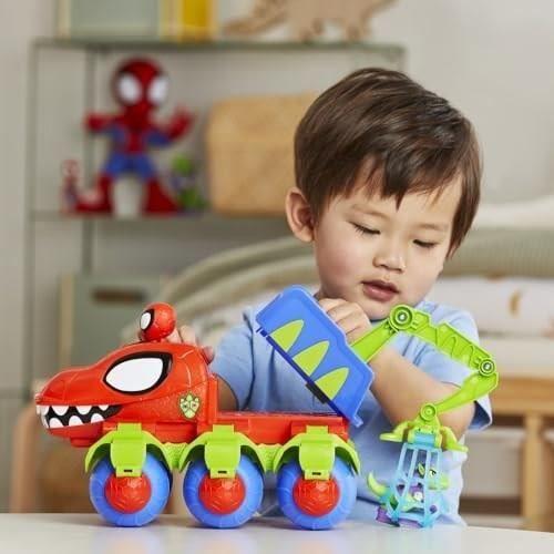 Figurine Miniature - Personnage Miniature Spidey Vehicule Dino-Webs avec jouets Spider-Man. a partir de 3 ans. Spidey et ses Amis Extraordinaires