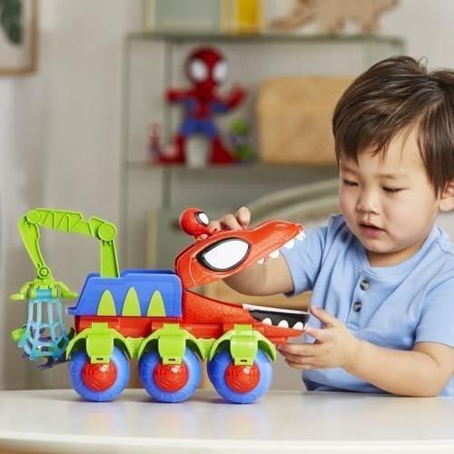 Figurine Miniature - Personnage Miniature Spidey Vehicule Dino-Webs avec jouets Spider-Man. a partir de 3 ans. Spidey et ses Amis Extraordinaires