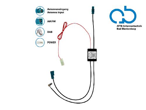 Adaptateurs Antenne Splitter antenne AM FM DAB+ Fakra>Fakra-f- SMB-f- amplifie
