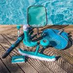 Materiel Entretien Manuel SPOOL Kit d'entretien de piscine 8 accessoires - manche. brosse ligne d'eau. epuisette. thermometre. balai. diffuseur. balai demi lu