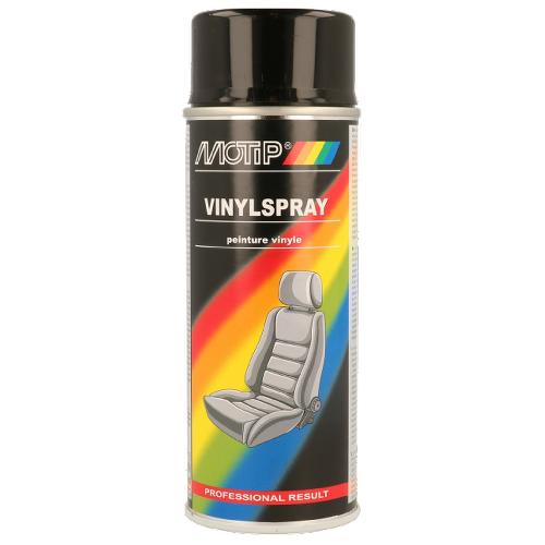 Peinture Auto Spray De Reparation Noir Vinyl Cuir Et Synthetique 400ml Motip