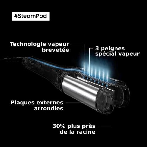Lisseur - Pince - Fer A Lisser Steampod 4.0 - Lisseur-Boucleur Vapeur - Plaque en céramique haute résistance - L'Oréal Professionnel Paris -