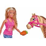 Poupee Steffi Love - Adorable Cheval avec cavaliere  et Accessoires