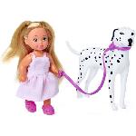 Poupee Steffi Love poupée dalmatien + Evi Love - 2 poupées 29 et 12 cm - 2 Figurines Dalmatien - Trotinette Evi - Des 3 ans