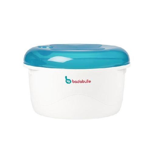 Sterilisateur Biberon Stérilisateur micro-ondes BADABULLE - Bleu / Gris - Grande capacité - Rapide - Pratique