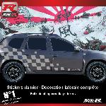 Sticker 000XAD Damier Geant Argent compatible avec Dacia Duster - Run-R