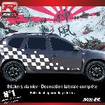 Adhesifs Dacia Sticker 000XBD Damier Geant Blanc compatible avec Dacia Duster - Run-R