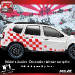 Adhesifs Dacia Sticker 000XRD Damier Geant Rouge compatible avec Dacia Duster - Run-R