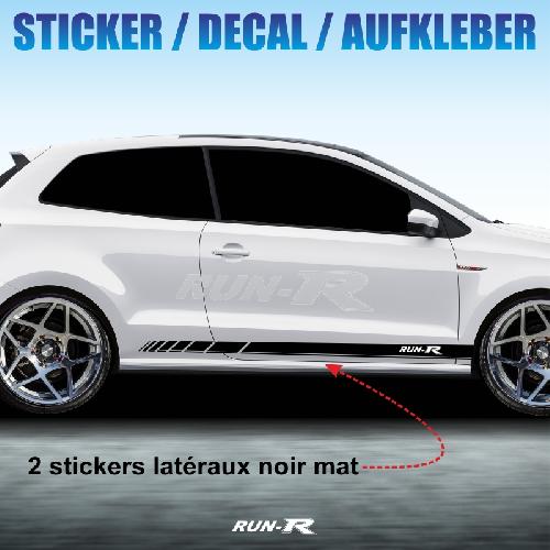 Adhesifs Volkswagen Sticker 993 RACING STRIPE compatible avec VW POLO noir mat - Run-R
