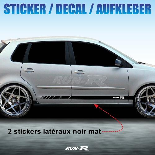 Adhesifs Volkswagen Sticker 993 RACING STRIPE compatible avec VW POLO noir mat - Run-R
