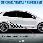 Adhesifs Volkswagen Sticker 998 TUNING FLAG compatible avec VW UP et POLO noir mat - Run-R