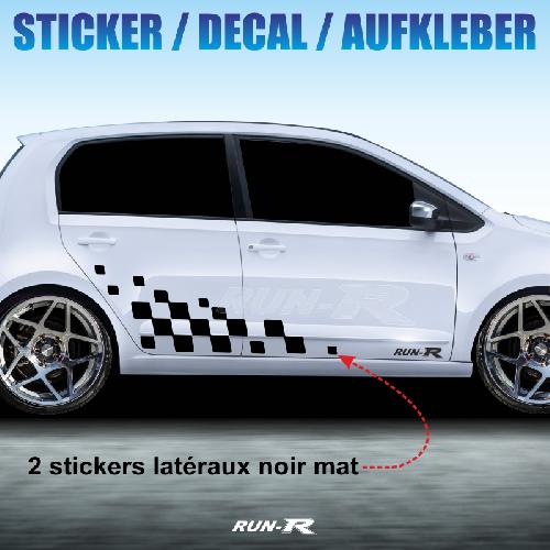 Adhesifs Volkswagen Sticker 998 TUNING FLAG compatible avec VW UP et POLO noir mat - Run-R
