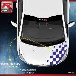 Stickers Monocouleurs Sticker capot 00ARM 84x44cm damier marine - Run-R