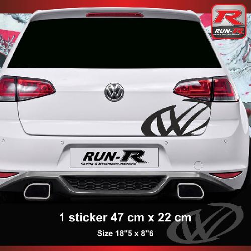 Sticker coffre compatible avec VW Noir - Run-R
