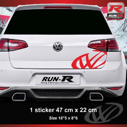 Sticker coffre compatible avec VW Rouge - Run-R
