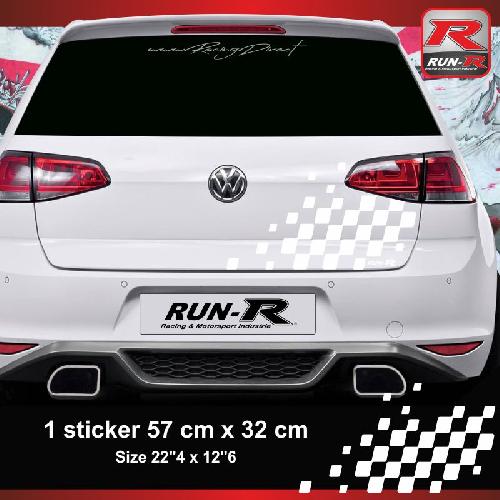 Adhesifs Volkswagen Sticker compatible avec coffre VOLKSWAGEN GOLF aufkleber - Blanc - Run-R