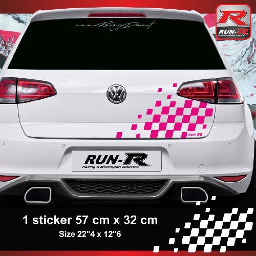 Adhesifs Volkswagen Sticker compatible avec coffre VOLKSWAGEN GOLF aufkleber - Rose - Run-R