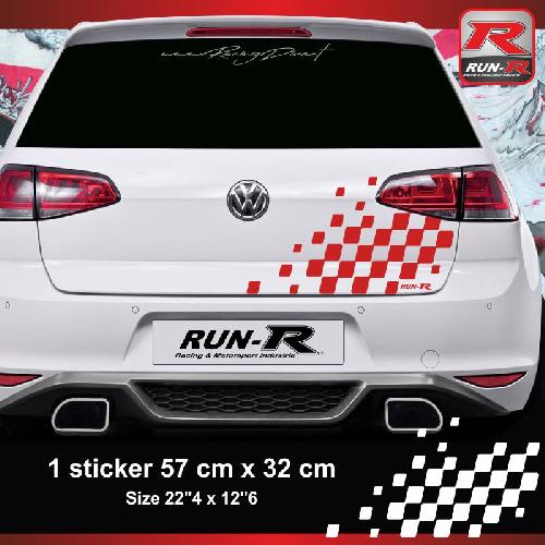 Adhesifs Volkswagen Sticker compatible avec coffre VOLKSWAGEN GOLF aufkleber - Rouge - Run-R