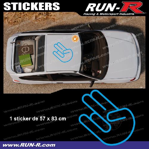 Stickers JDM Sticker de toit JDM 83 cm bleu vif mat Japan Domestic Market compatible avec Honda Nissan Toyota Subaru Mazda - Run-R