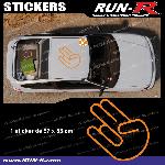 Sticker de toit JDM 83 cm orange mat Japan Domestic Market compatible avec Honda Nissan Toyota Subaru Mazda - Run-R