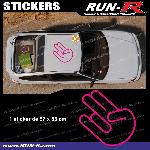 Sticker de toit JDM 83 cm rose mat Japan Domestic Market compatible avec Honda Nissan Toyota Subaru Mazda - Run-R