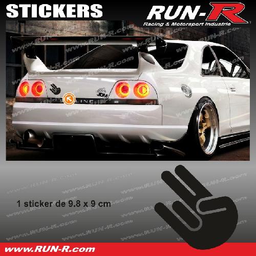 Stickers JDM Sticker JDM 9 cm noir Japan Domestic Market compatible avec Honda Nissan Toyota Subaru Mazda - Run-R