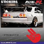Sticker JDM 9 cm rouge Japan Domestic Market compatible avec Honda Nissan Toyota Subaru Mazda - Run-R