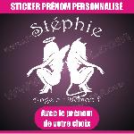 Stickers - Lettres Adhesives Sticker mural prenom fille ange demon 19 cm - Blanc - Run-R