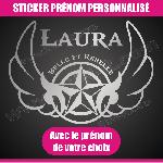 Stickers - Lettres Adhesives Sticker mural prenom fille belle rebelle 25 cm - Argent - Run-R