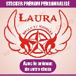 Stickers - Lettres Adhesives Sticker mural prenom fille belle rebelle 25 cm - Rouge - Run-R