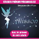 Stickers - Lettres Adhesives Sticker mural prenom fille Fee Clochette 28 cm - Chrome - Run-R