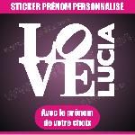 Stickers - Lettres Adhesives Sticker mural prenom fille love 22 cm - Blanc - Run-R
