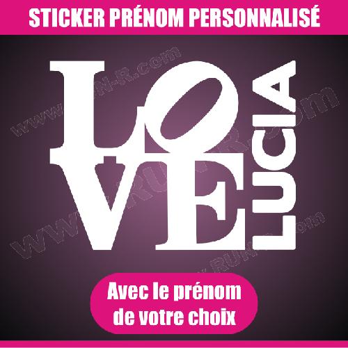 Stickers - Lettres Adhesives Sticker mural prenom fille love 22 cm - Blanc - Run-R